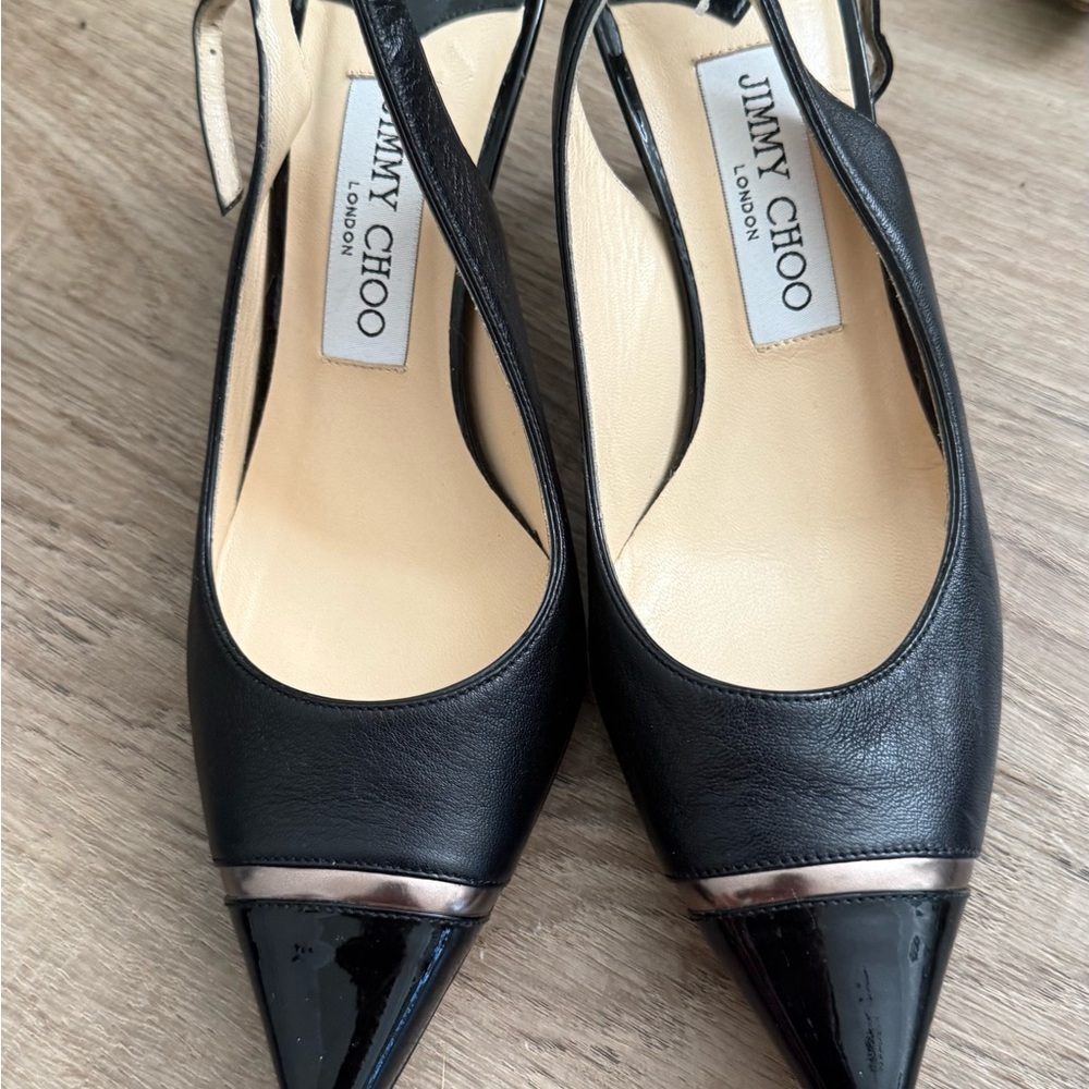 Jimmy Choo Black Slingback Pumps